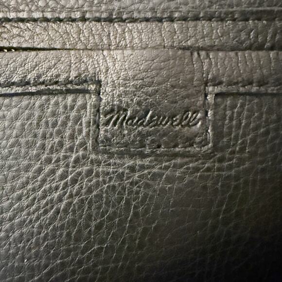 MADEWELL | Zip Top Medium Transport Tote Black Brown Leather Shoulder Crossbody - Picture 9 of 10